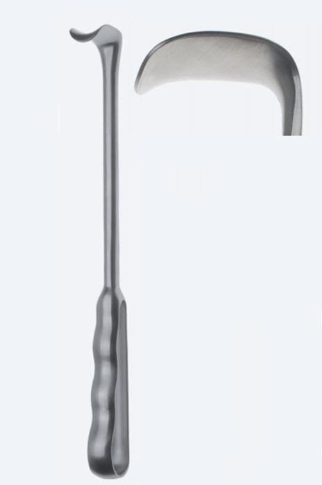 Ретрактори (ранорозширювачі) Richardson, вигнуті, тупокінцеві, розмір леза 37 x 37 мм, загальна довжина 240 мм. Бренд - Asanus Medizintechnik Gmb, Німеччина